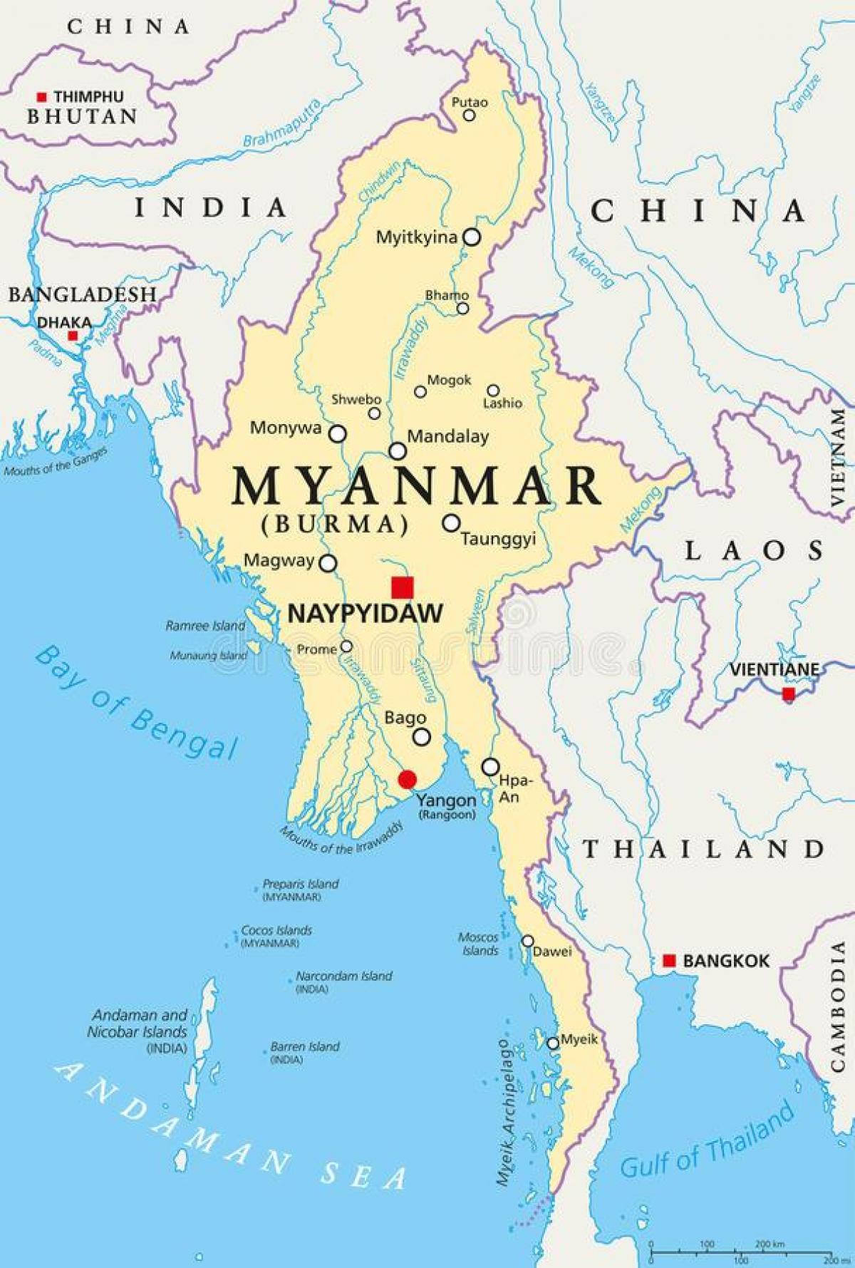 naypyidaw Myanmar mapu