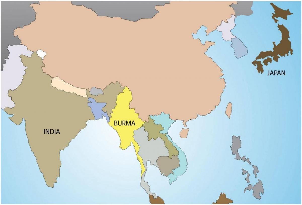 Mjanmarsko v mape sveta