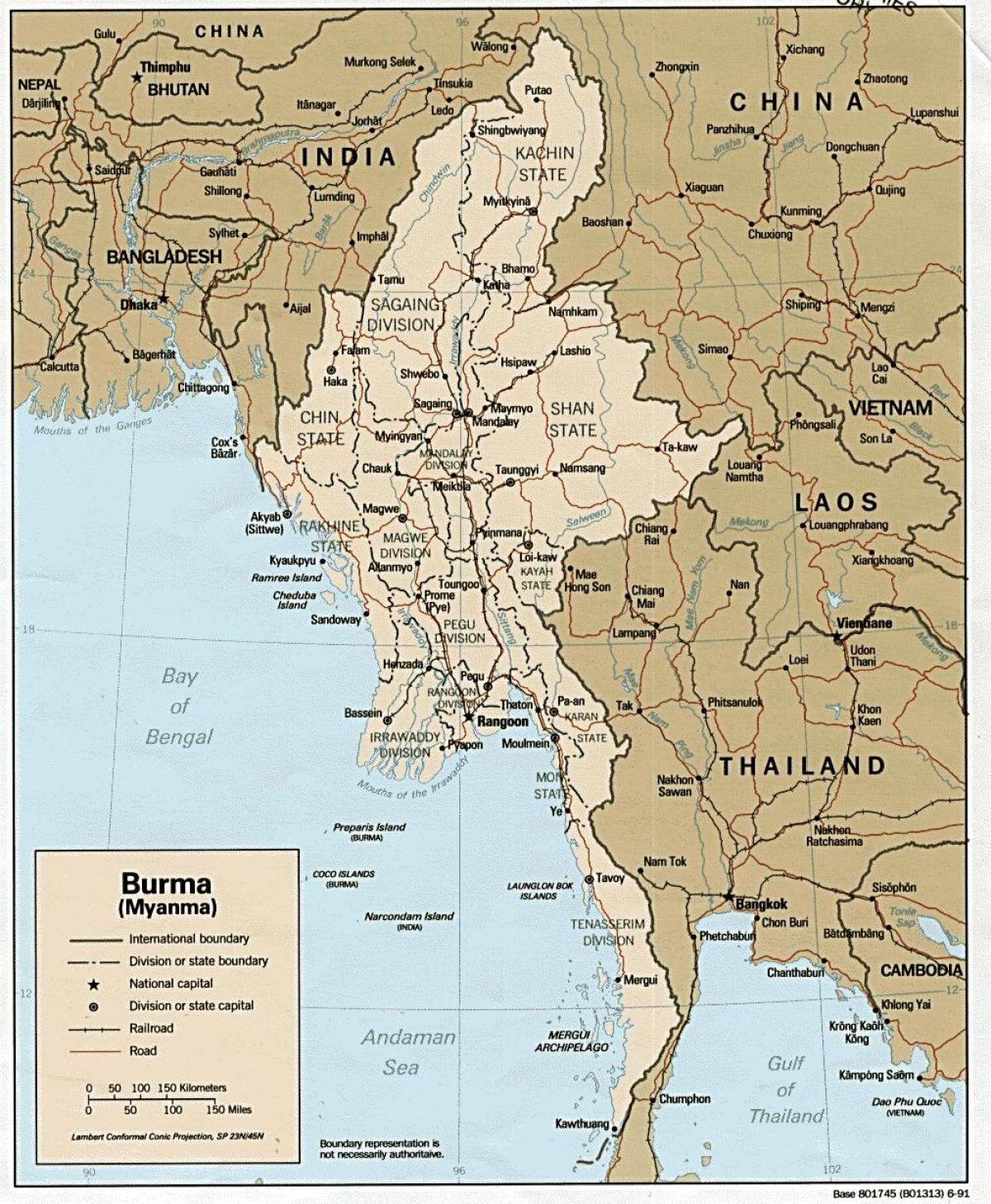 Myanmar mapa hd