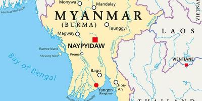 Mjanmarsko-krajina mapu