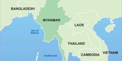 Myanmar na mapu ázie